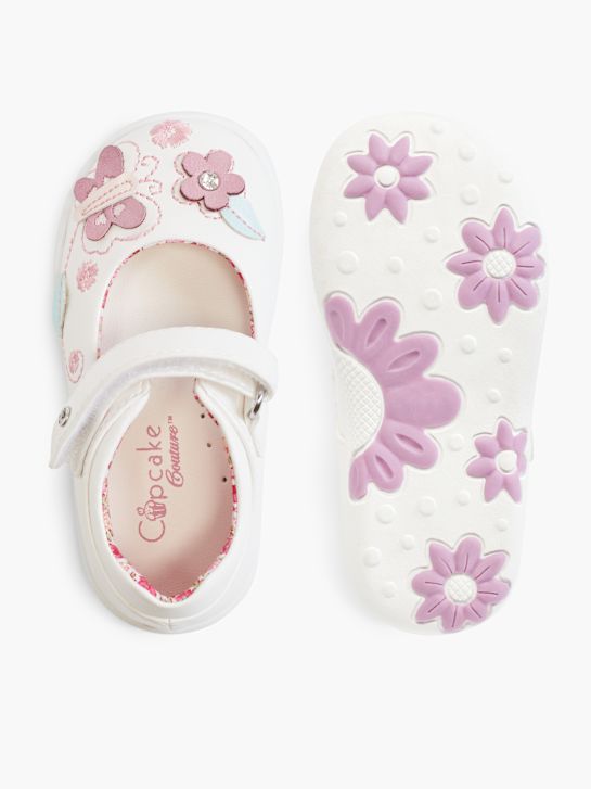 cupcake de alta costura de baixo do sapato branco deichmann