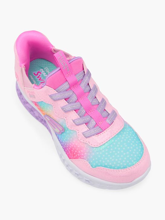 skechers de brilho de estrelas luzes swift fit trainer-de-rosa deichmann