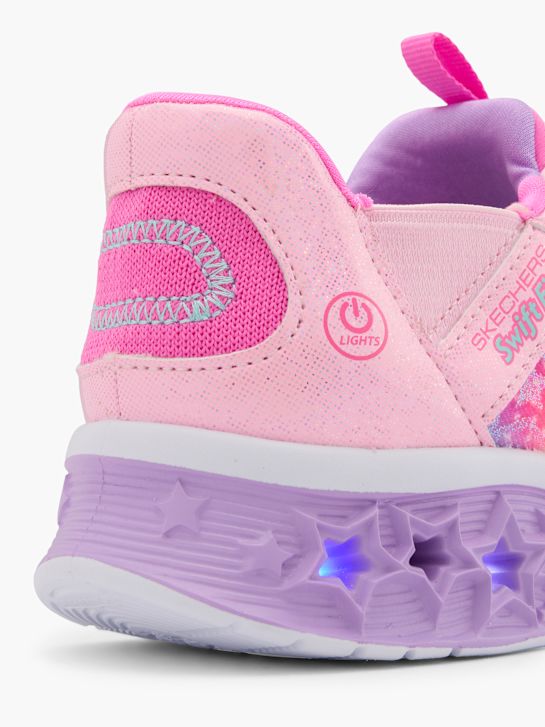 skechers de brilho de estrelas luzes swift fit trainer-de-rosa deichmann