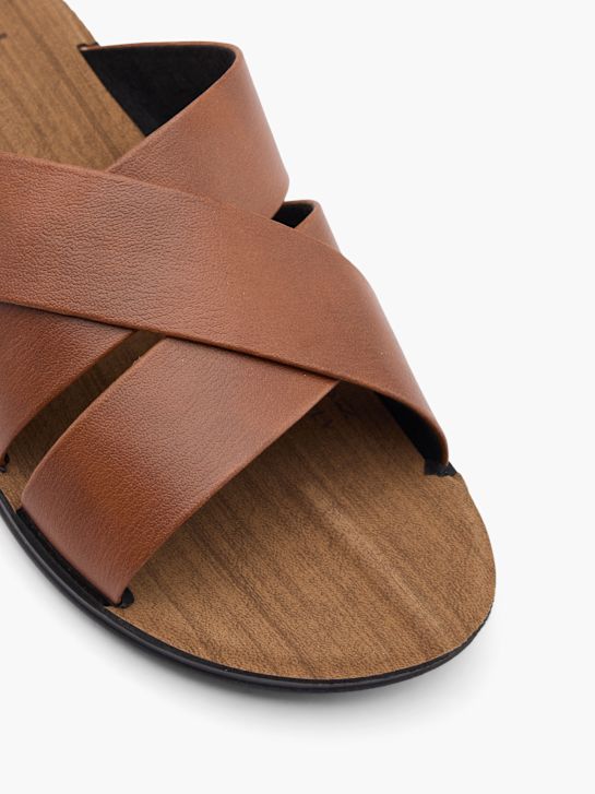 de barbatana azul sandália marrom deichmann