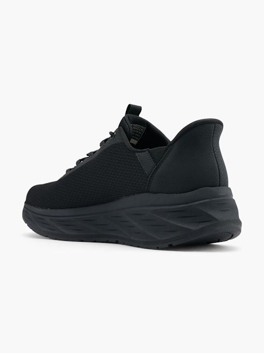 skechers de risco passeio swift ajuste slip-on treinador preto deichmann