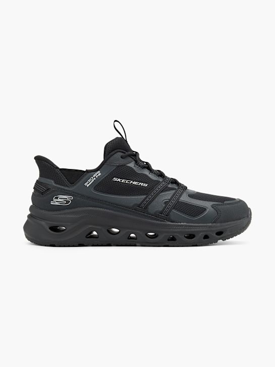skechers swift ajuste slip-on treinador preto deichmann