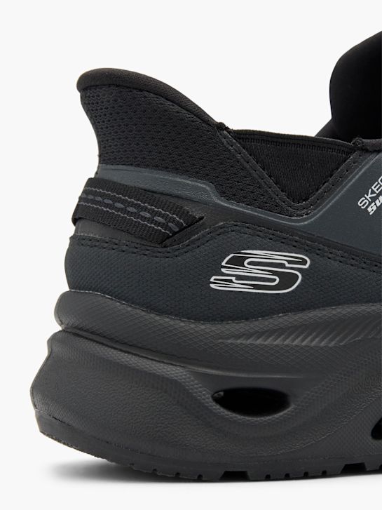 skechers swift ajuste slip-on treinador preto deichmann