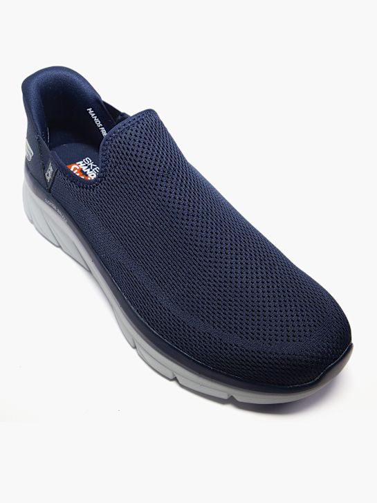 skechers almofada walker swift ajuste slip-on treinador azul deichmann