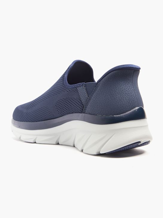 skechers almofada walker swift ajuste slip-on treinador azul deichmann