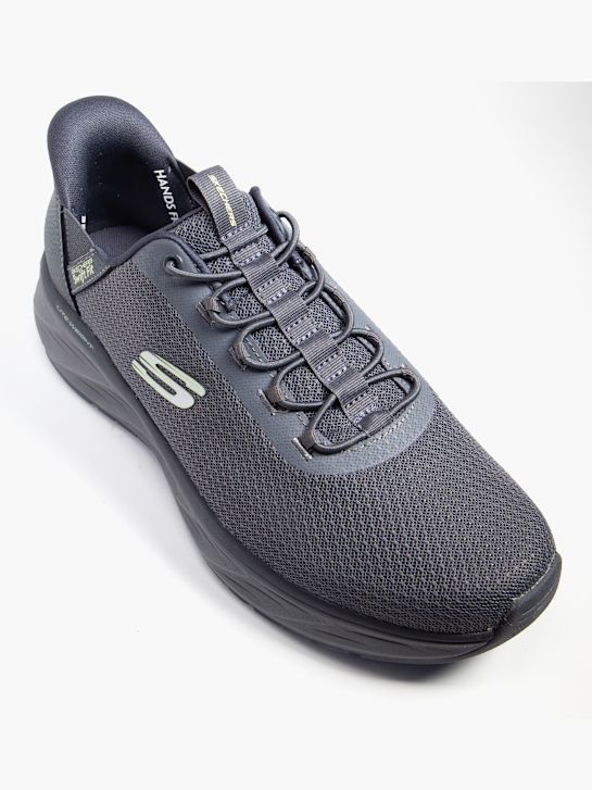 skechers de risco passeio swift ajuste slip-on treinador cinza deichmann