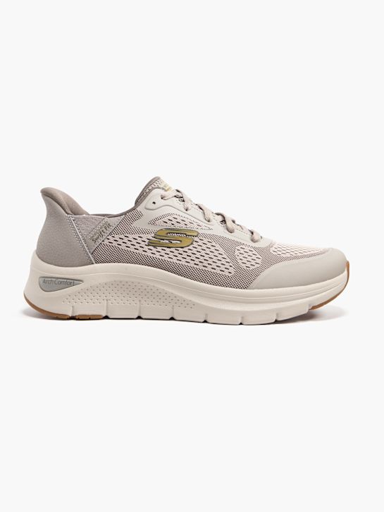 skechers arco conforto amp swift fit trainer taupe deichmann