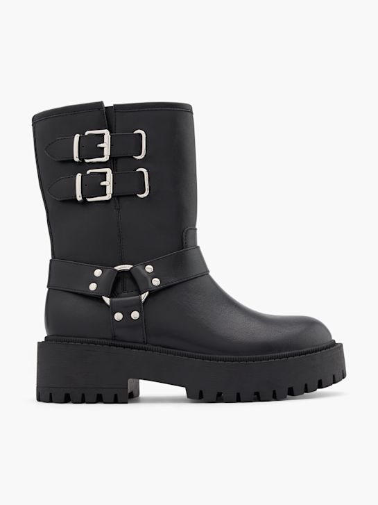 passarela biker boot preto deichmann