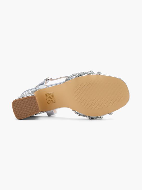trufas de salto da sandália de prata deichmann
