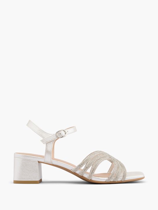 passarela sandália de salto branco deichmann
