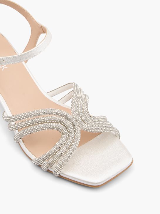 passarela sandália de salto branco deichmann