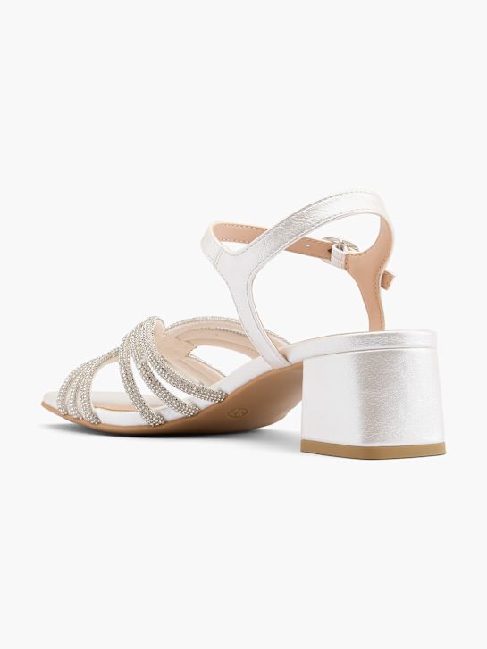 passarela sandália de salto branco deichmann