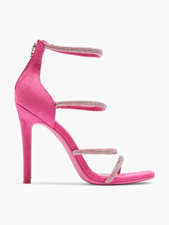 passarela sandália de salto alto cor-de-rosa deichmann