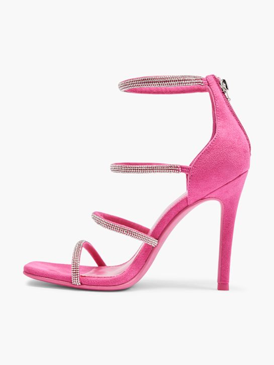 passarela sandália de salto alto cor-de-rosa deichmann