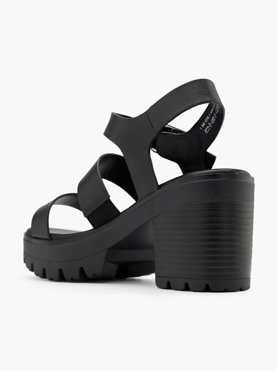 passarela sandália de salto preto deichmann