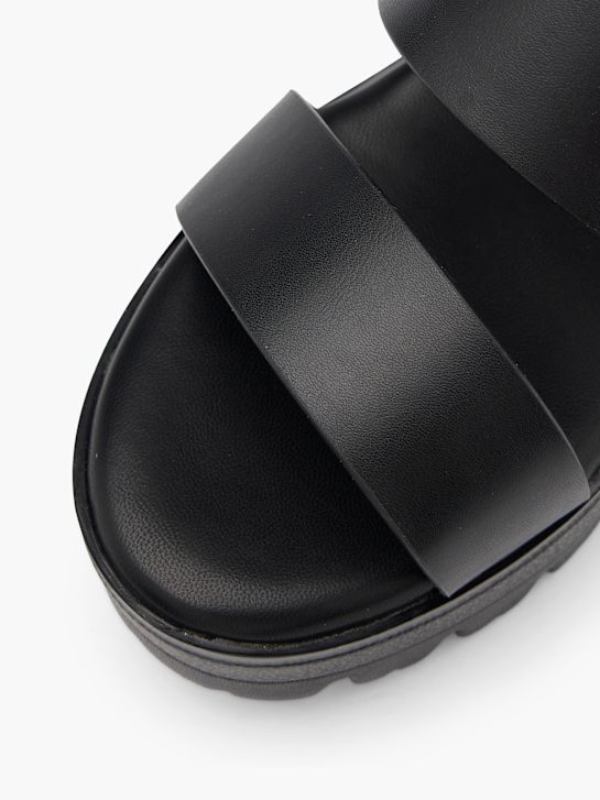 passarela sandália de salto preto deichmann