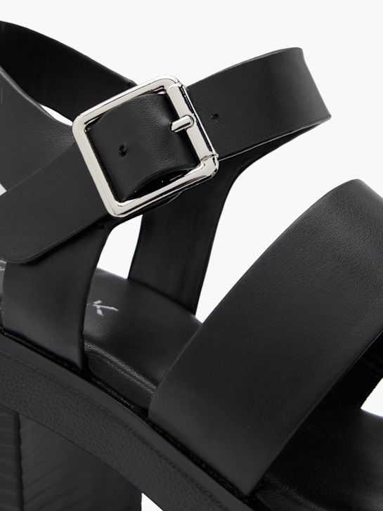 passarela sandália de salto preto deichmann
