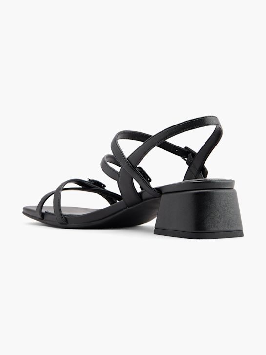 passarela sandália de salto preto deichmann