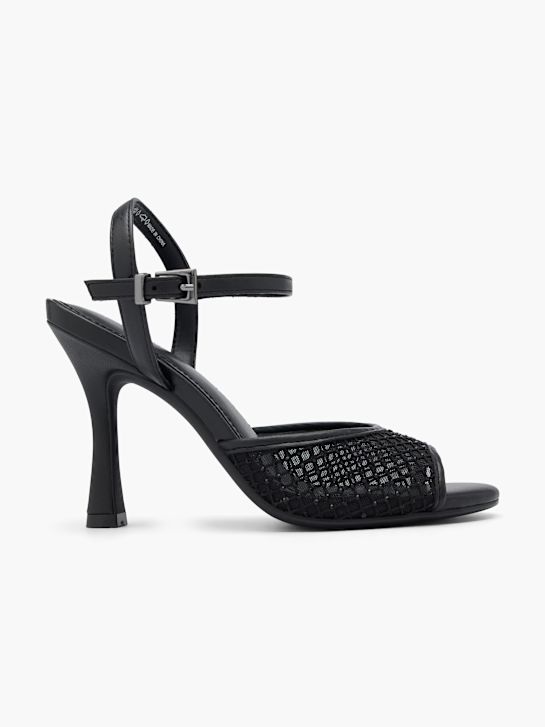 passarela sandália de salto preto deichmann