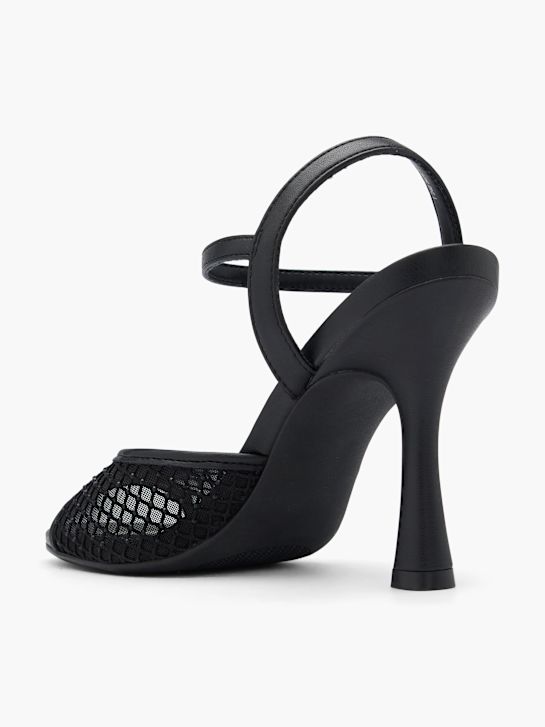 passarela sandália de salto preto deichmann