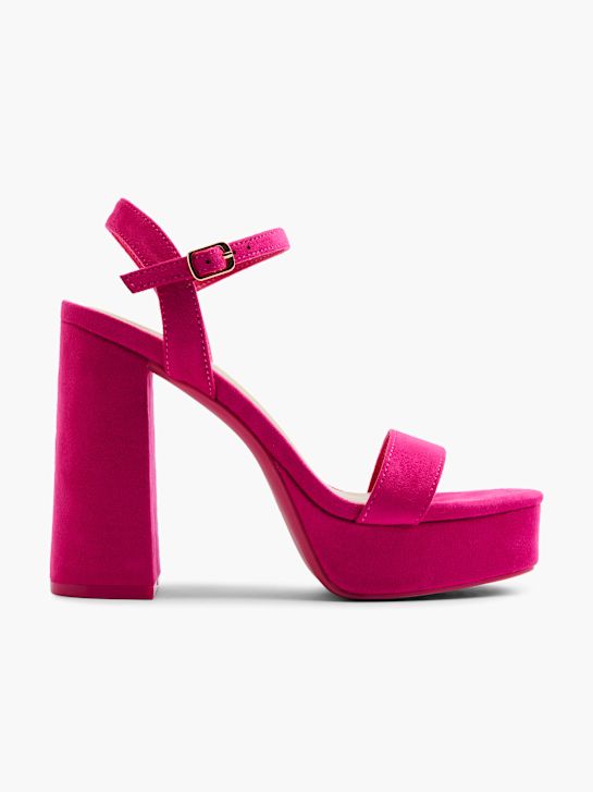 passarela sandália de salto alto cor-de-rosa deichmann