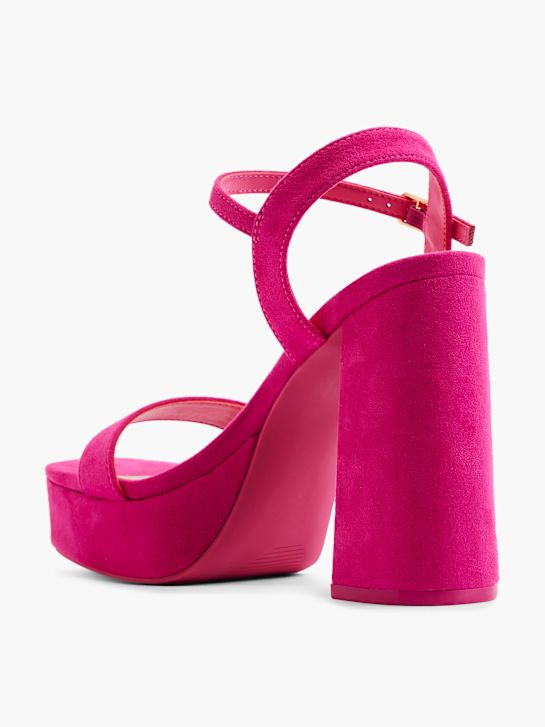 passarela sandália de salto alto cor-de-rosa deichmann