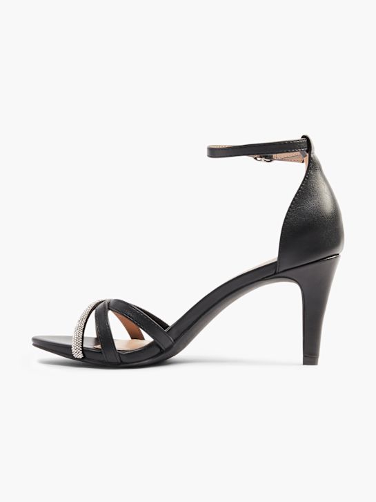 passarela sandália de salto preto deichmann