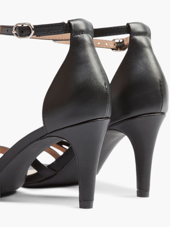 passarela sandália de salto preto deichmann