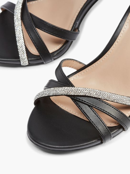 passarela sandália de salto preto deichmann
