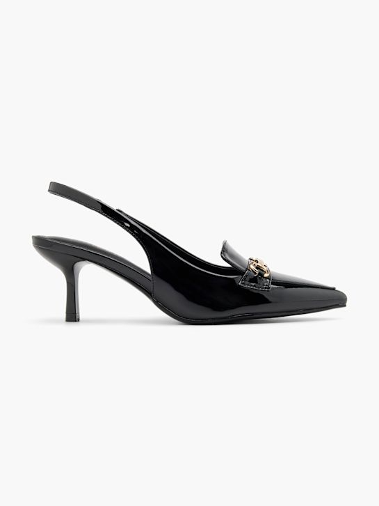 passarela slingback calcanhar preto deichmann