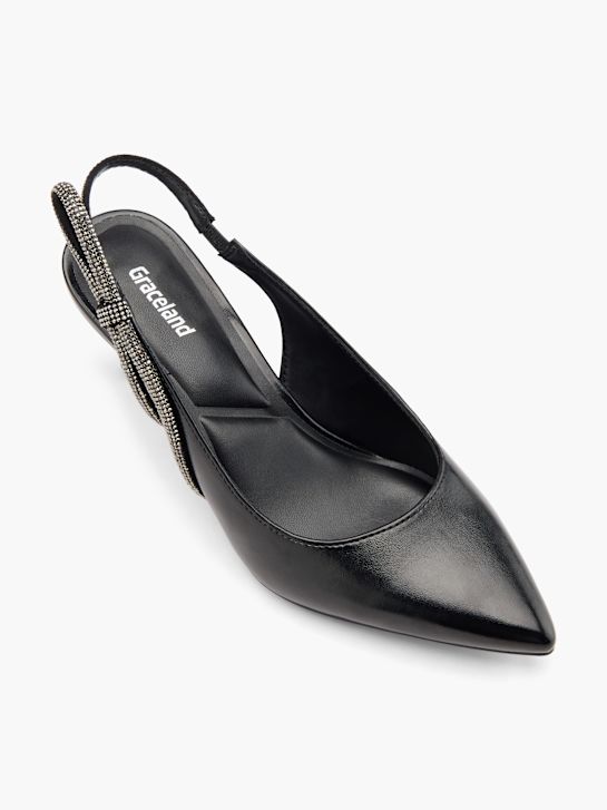graceland slingback calcanhar preto deichmann