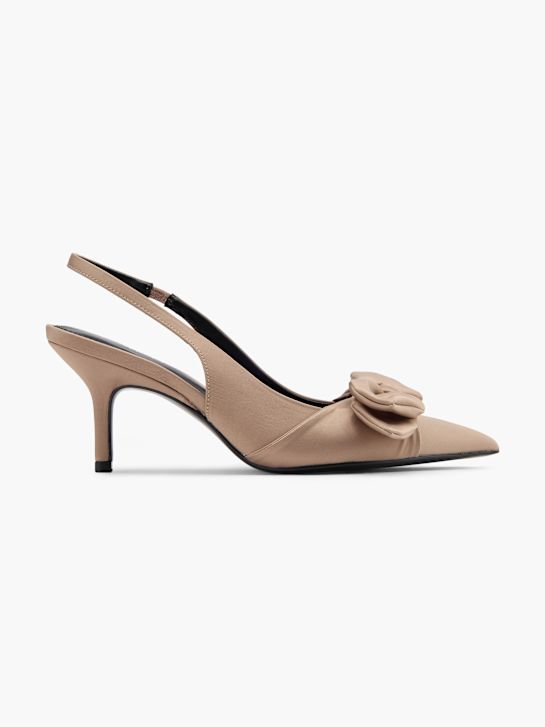 passarela slingback calcanhar taupe deichmann