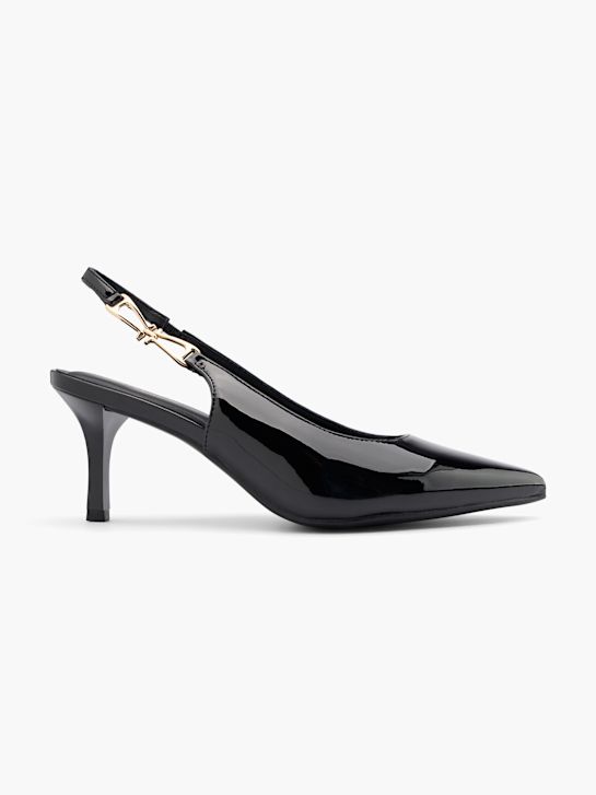 passarela slingback calcanhar preto deichmann