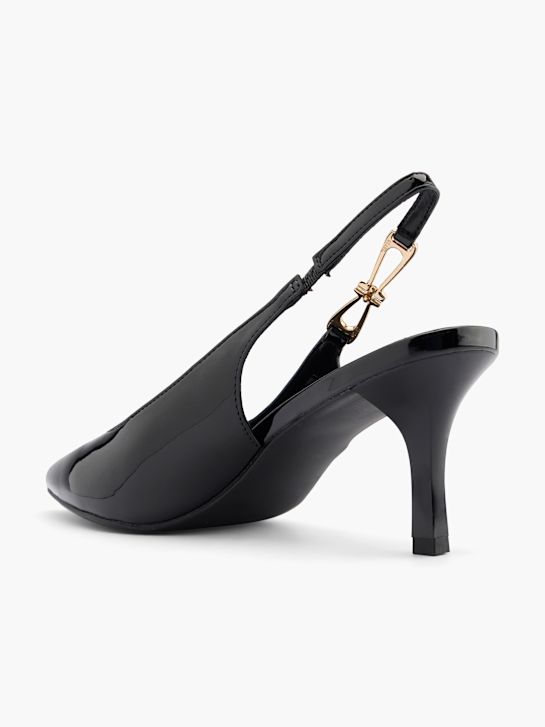 passarela slingback calcanhar preto deichmann
