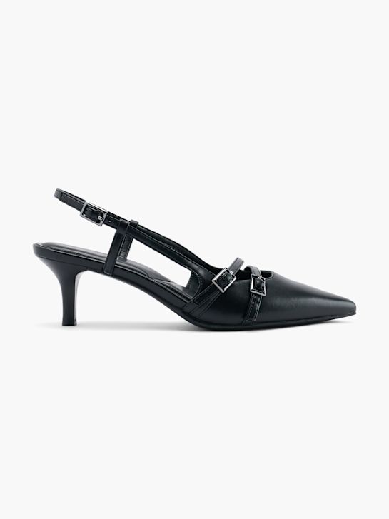 passarela slingback calcanhar preto deichmann