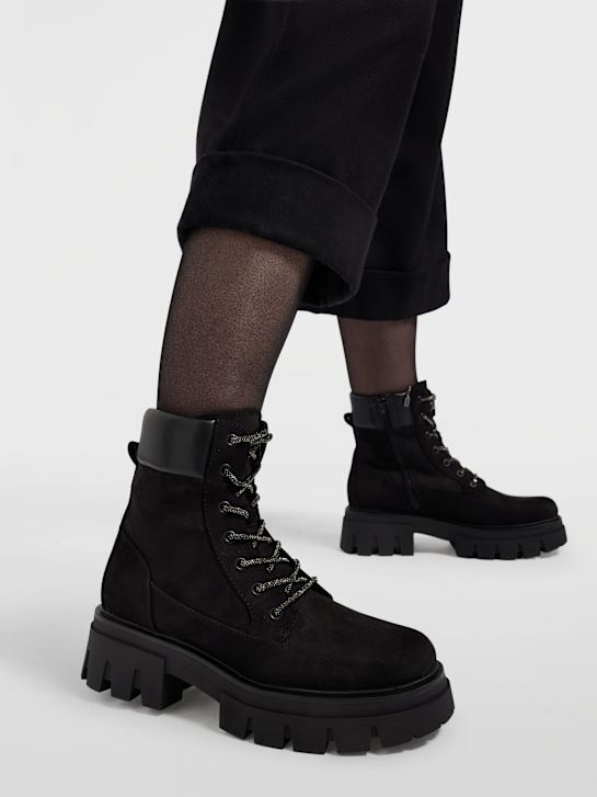 passarela lace-up bota preta deichmann