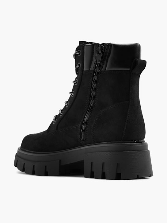 passarela lace-up bota preta deichmann