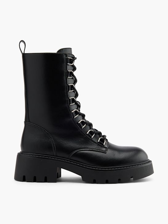 passarela lace-up bota preta deichmann