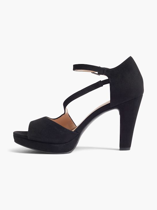 graceland peep toe calcanhar preto deichmann
