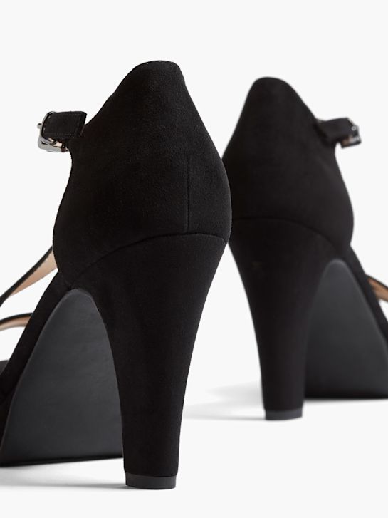 graceland peep toe calcanhar preto deichmann