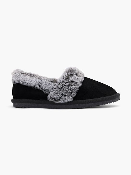 hush puppies de pelúcia chinelo preto deichmann