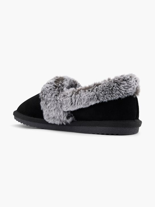 hush puppies de pelúcia chinelo preto deichmann