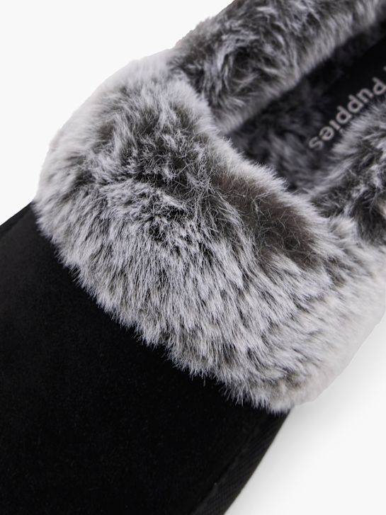 hush puppies de pelúcia chinelo preto deichmann