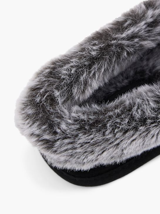 hush puppies de pelúcia chinelo preto deichmann