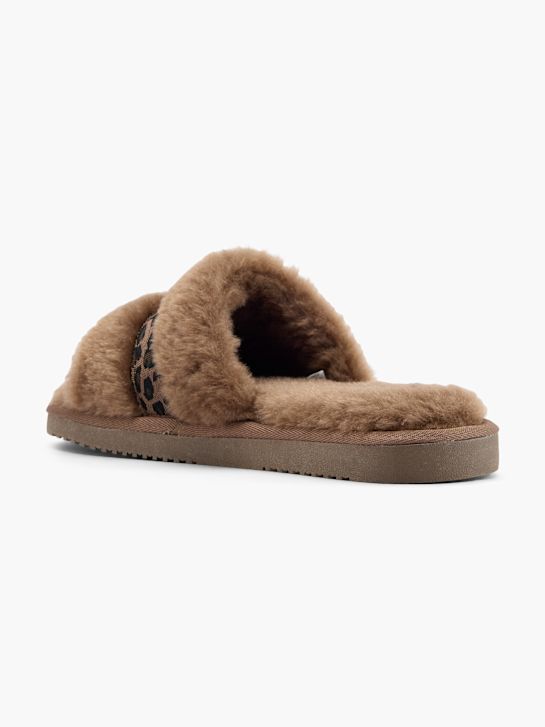 esprit de pelúcia chinelo marrom deichmann