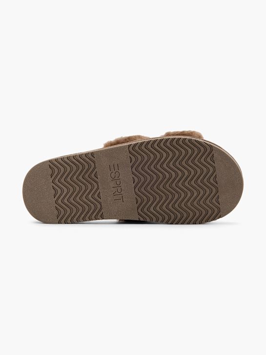 esprit de pelúcia chinelo marrom deichmann