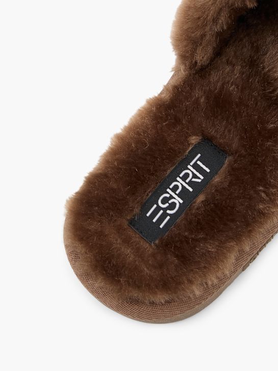 esprit de pelúcia chinelo marrom deichmann