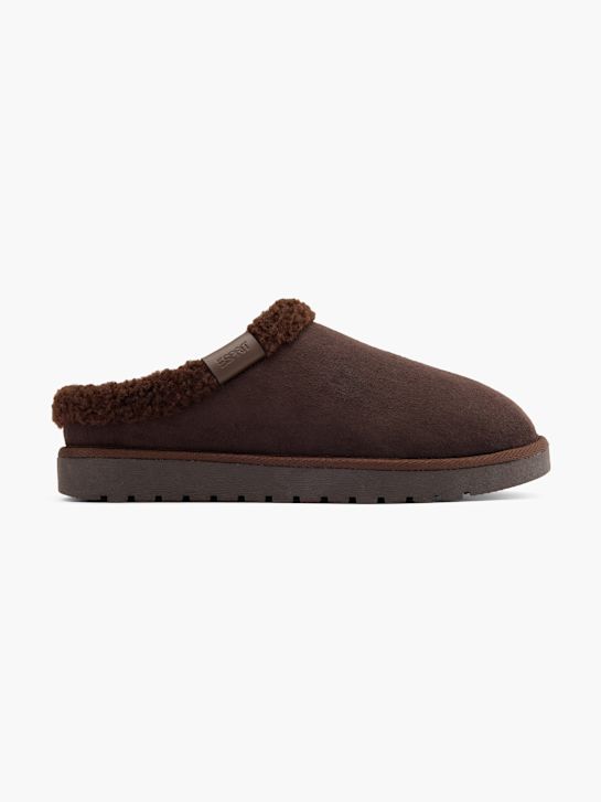 esprit de pelúcia chinelo marrom deichmann