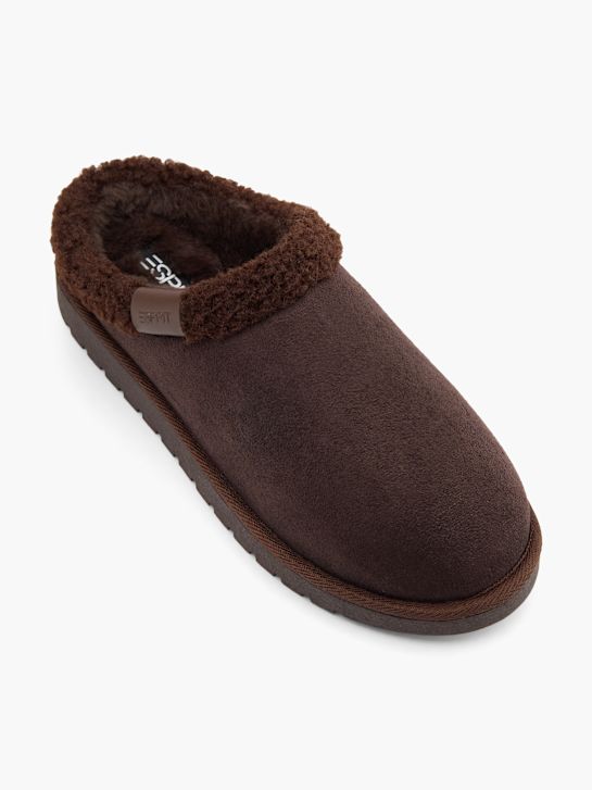esprit de pelúcia chinelo marrom deichmann