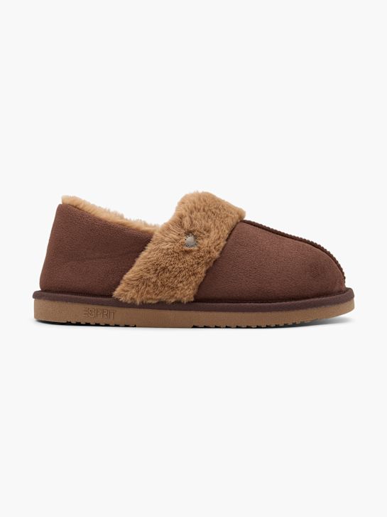 esprit de pelúcia chinelo marrom deichmann